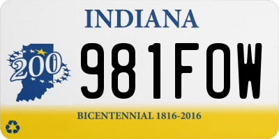 IN license plate 981FOW