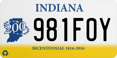 IN license plate 981FOY