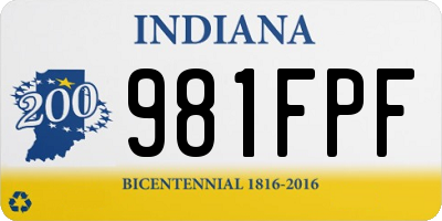 IN license plate 981FPF