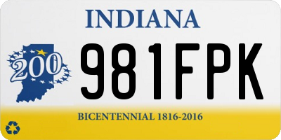 IN license plate 981FPK
