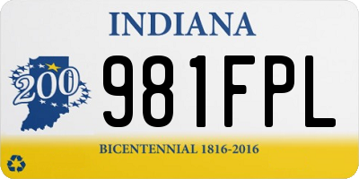IN license plate 981FPL