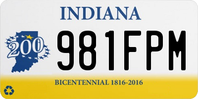 IN license plate 981FPM