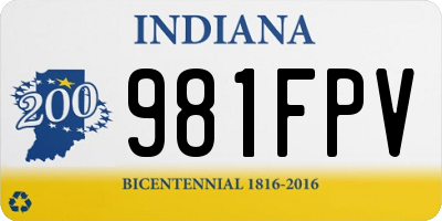 IN license plate 981FPV