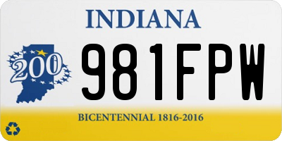 IN license plate 981FPW