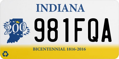 IN license plate 981FQA