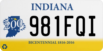 IN license plate 981FQI