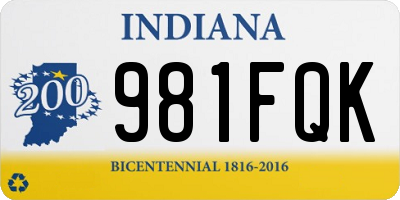 IN license plate 981FQK