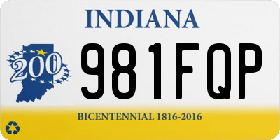 IN license plate 981FQP