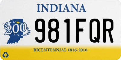 IN license plate 981FQR