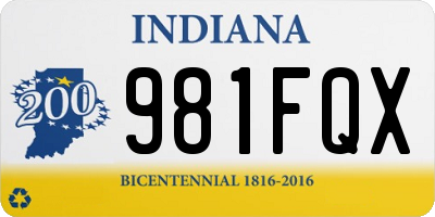 IN license plate 981FQX