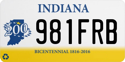 IN license plate 981FRB