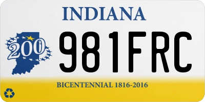IN license plate 981FRC