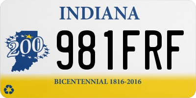 IN license plate 981FRF