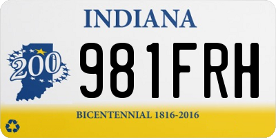 IN license plate 981FRH