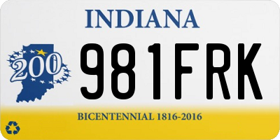 IN license plate 981FRK
