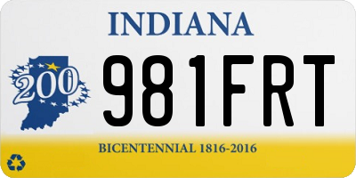 IN license plate 981FRT