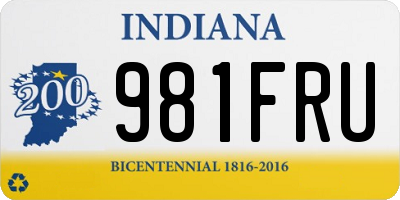 IN license plate 981FRU