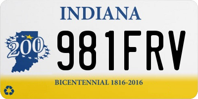 IN license plate 981FRV
