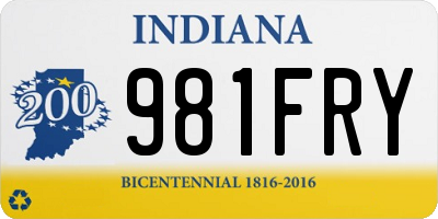 IN license plate 981FRY