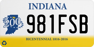 IN license plate 981FSB