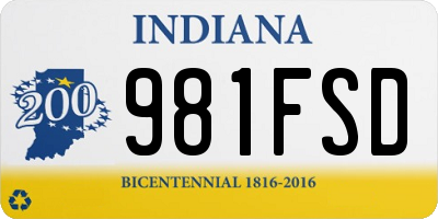 IN license plate 981FSD