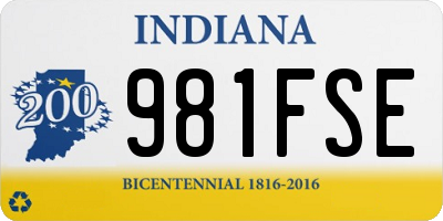 IN license plate 981FSE
