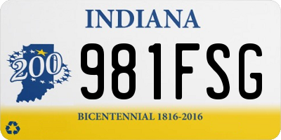 IN license plate 981FSG