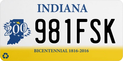 IN license plate 981FSK