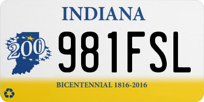 IN license plate 981FSL