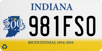 IN license plate 981FSO