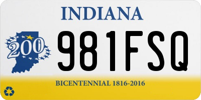 IN license plate 981FSQ