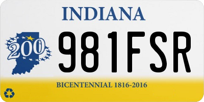 IN license plate 981FSR