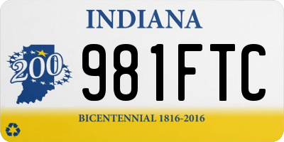 IN license plate 981FTC