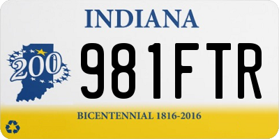 IN license plate 981FTR