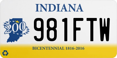 IN license plate 981FTW