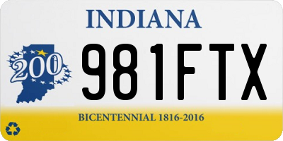 IN license plate 981FTX