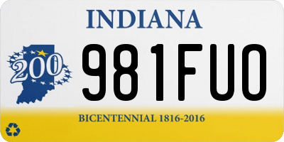 IN license plate 981FUO