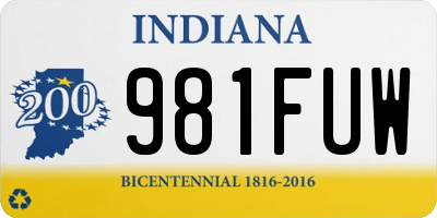 IN license plate 981FUW