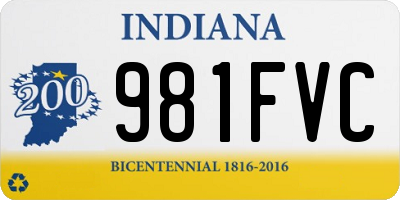 IN license plate 981FVC