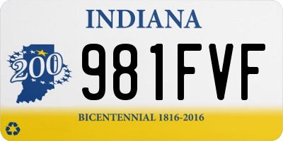IN license plate 981FVF