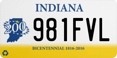 IN license plate 981FVL