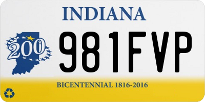 IN license plate 981FVP