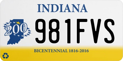 IN license plate 981FVS