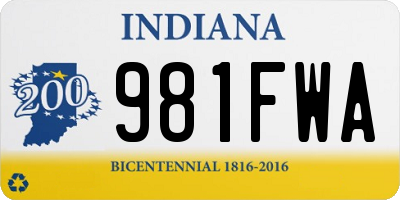 IN license plate 981FWA
