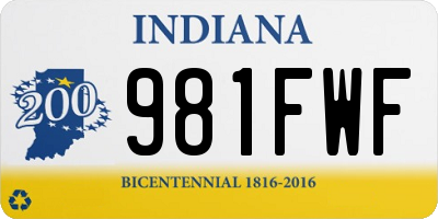 IN license plate 981FWF
