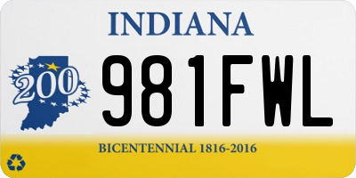 IN license plate 981FWL