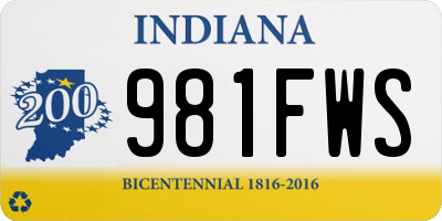 IN license plate 981FWS