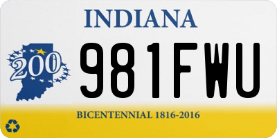 IN license plate 981FWU