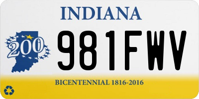IN license plate 981FWV