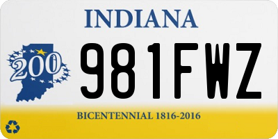 IN license plate 981FWZ